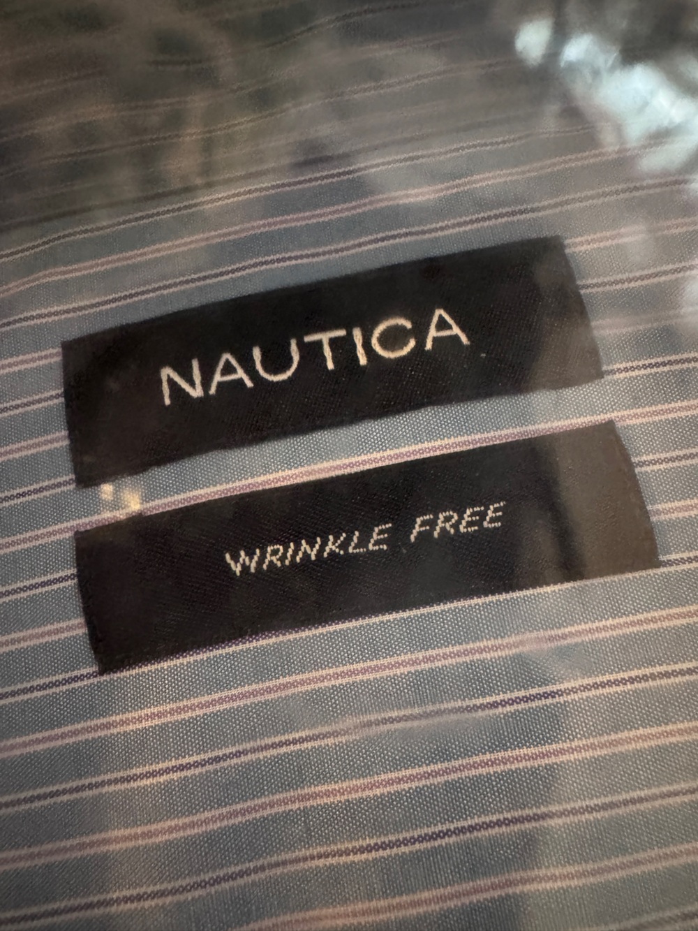 Nautica Wrinkle Free 100% cotton dress shirt. 17.5 34/35 NWT - Picture 2 of 5
